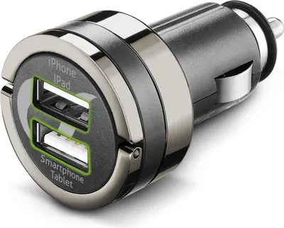 Produktbild von Cellularline USB Car Charger Dual Plus - iPhone, Samsung, Xiaomi, Oppo and other Smartphones and Tablets, Auto, Zigarettenanzünder, 5 V, Schwarz