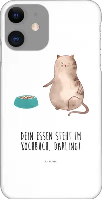 Produktbild von Mr. & Mrs. Panda Iphone 11 Handyhülle Katze Fressen - Weiß - Geschenk, XS, Hülle, Handy Schutzhülle, Cover