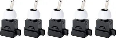Produktbild von Kippschalter Einbauschalter für Leuchten Lampen, mit ON/OFF Ein/Aus Funktion, 250V 1polig 2(1) A LS-2 Lampen Tischlampen Wandleuchten, 5 Stück, Weiß