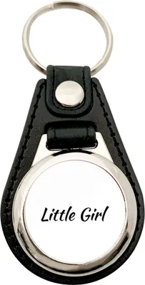 Produktbild von Huuraa Schlüsselanhänger Little Girl Schriftzug Metall mit Kunstleder Schlüsselring Einkaufswagenchip Geschenkidee