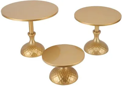 Zdjęcie produktu dla Zestaw stojaków na talerze - Polerowane talerze - Metalowe uchwyty na talerze - 3 sztuki - Solidna konstrukcja - Elegancki design