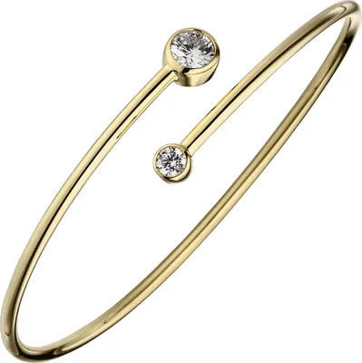Produktbild von JOBO Armreif Armband 925 Sterling Silber gold vergoldet 2 Zirkonia