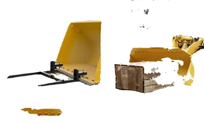 Image de Fourches, longueur de 43 pouces, capacité de charge de 1500 livres, barre stabilisatrice réglable de 18 à 34 pouces, matériau en acier, compatible avec les tracteurs et les chargeuses