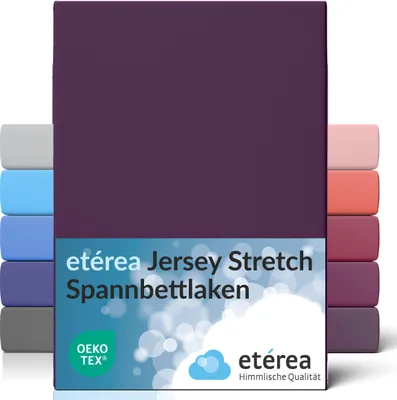 Produktbild von etérea Jersey Spannbettlaken 95% Baumwolle  5% Elasthan 90x200 - 100x220 cm