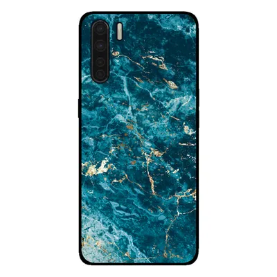 Image de Smartphonica Coque pour OPPO A91 avec impression marbre - Coque arrière TPU design marbre - Bleu