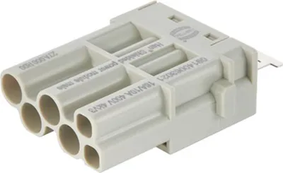 Immagine prodotto di HARTING Han Shielded Modulo Power Inserto maschio (M) Connessione a crimpare, 6 poli 4/2+schermatura 400V400V - 400V Contatto di comando,