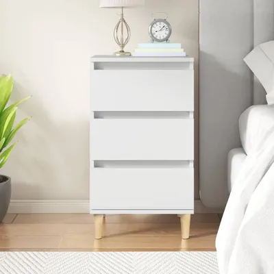 Image de vidaXL Table de nuit blanc 40x35x70 cm bois composite
