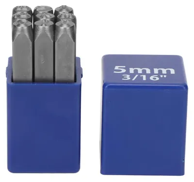 Zahlenstempel-Set, 9 Stück, 5 mm, Stahl, mit Box