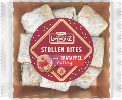 Obrázok produktu pre Lambertz Stollen Bites pečené jablká, jablková a škoricová ovocná náplň, 350g balenie