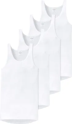 Produktbild von Schiesser 4er Pack Original Classics Feinripp Unterhemd / Tanktop Besonders Komfortabel und ohne störende Seitennähte, Mit etwas längerer Rückenpartie, Hochwertiger Feinripp aus 100% supergekämmter Baumwolle