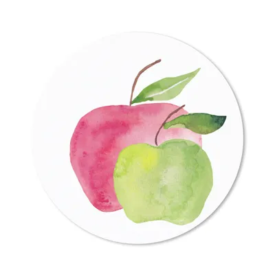 Produktbild von MuchoWow® Mauspad Mousepad Äpfel - Aquarell - Weiß 40x40 cm - Mousepads - Maus Mat - Pad - Mausunterlage - Schreibtisch Accessoires