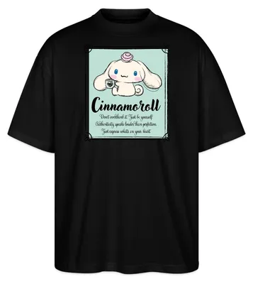 Produktbild von Spreadshirt Cinnamoroll Just Be Yourself Oversize Uni T-Shirt, L, Schwarz