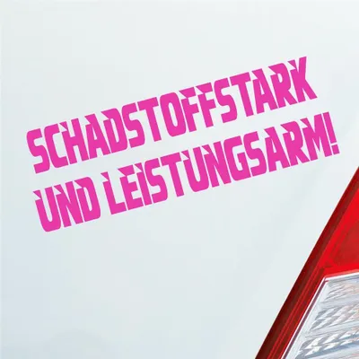 Produktbild von Auto Aufkleber Schadstoffstark und Leistungsarm Auto JDM 15x5 cm Pink Sticker Heckscheibenaufkleber