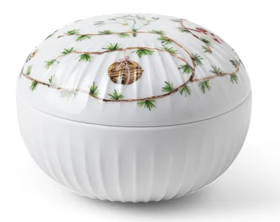 Productafbeelding van Kähler Hammershøi Kerstdoosje, diameter 12 cm, porselein, wit