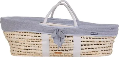 Produktbild von Childhome Moses Korb Mit Matratze - Natur - Jerseybezug Grau | Wiegenkorb