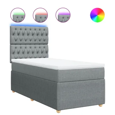 Produktbild von Boxspringbett mit Matratze Hellgrau 80x200 cm Stoff
