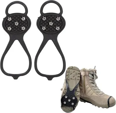 Image de Crampons d'hiver pour chaussures de randonnée, chaussures de montagne, chaussures antidérapantes, crampons pour la neige, la glace, le trekking et les activités de plein air