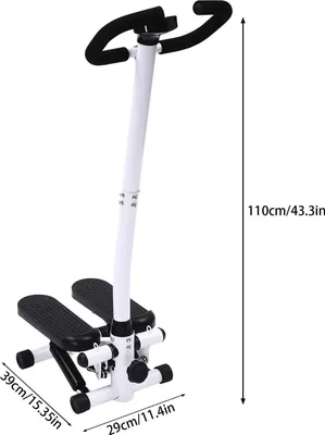 Immagine prodotto di Stepper per l'allenamento fisico - Mini stepper con maniglie - Elastici di resistenza da 90 cm - Portata massima di 150 kg - Attrezzo per l'allenamento cardio e per la tonificazione muscolare - Colore: nero
