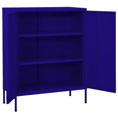 Image de vidaXL Armoire de stockage bleu marine 80x35x101,5 cm Acier