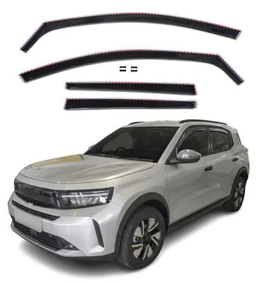 Produktbild von GP Windabweiser Für Opel Frontera/ Frontera Elektro ab 2024 4tlg LSE GP Regenabweiser, Schwarz, Getönt, Aerodynamisch, Einfache Montage, Befeistigung mit Clips