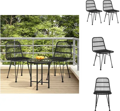 Produktbild von vidaXL Gartenstühle 2 Stk. Schwarz 48x62x84 cm PE-Rattan -  Gartenstühle