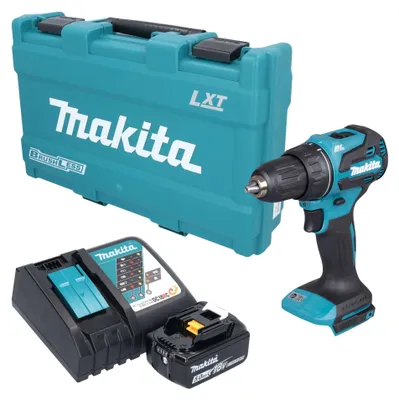 Immagine prodotto di Trapano avvitatore a batteria Makita DDF 490 RT1K 18 V 65 Nm brushless + 1 batteria da 5,0 Ah + caricabatterie + valigetta