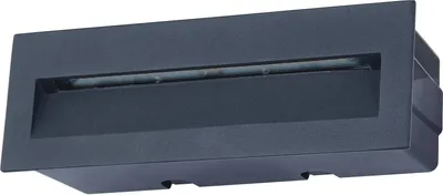 Produktbild von Lucande LED-Wandeinbauleuchte Loya, 23 x 8 cm, grau, IP54