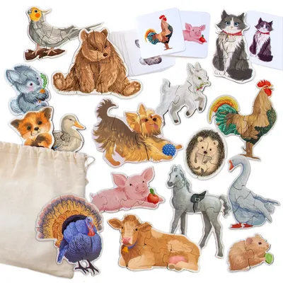 Produktbild von Vemkel Holzpuzzle „Tiere und Vögel“