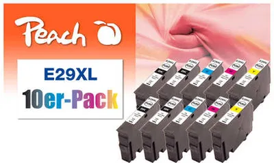 Produktbild von Peach 0F319987, Schwarz, Cyan, Magenta, Gelb, 15 ml, 9,5 ml, 10 Stück(e), 650 Seiten, Multipack