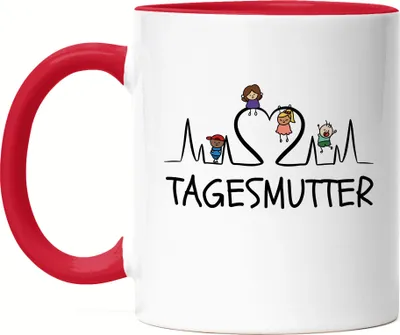 Produktbild von Tagesmutter Tasse Rot  Kinder Abschiedsgeschenk Erzieherin Tagesmutter Kindergarten