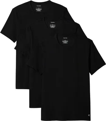 Produktbild von Calvin Klein Herren 3er Pack T-Shirts Kurzarm Crew Neck Basic, Schwarz (Black, B