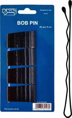 Produktbild von Ponik’s Haarklammern Bobby Pins aus Metall 5 cm – Haarnadeln Haarspangen Wellenform – Schwarz, 60 Stück