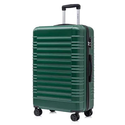Produktbild von Koffer Trolley Reisekoffer Suitcase, Rollkoffer Handgepäck ,mit 4 Rollen360°, Hartschalenreisekoffer, Zahlenschloss, Weicher Gummigriff (XL,Dunkelgrün