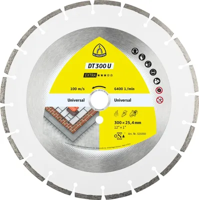 Produktbild von Klingspor DT 300 U Diamanttrennscheiben, 350 x 2,8 x 25,4 mm 20 Segmente 50,1 x 2,8 x 7 mm, Standardverzahnung