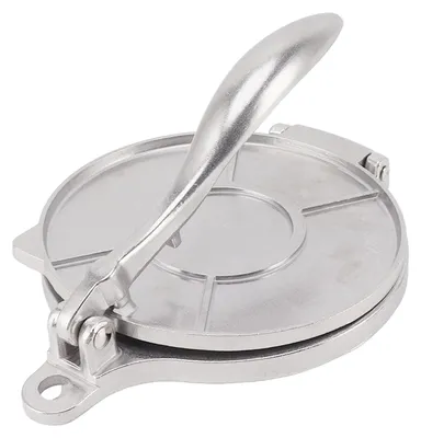 Tortillapresse aus Aluminium, 16 cm, silber – manuelle Teigpresse