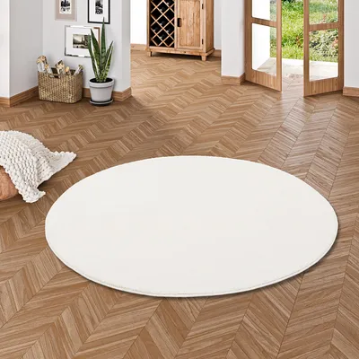 Produktbild von Luxus Soft-Velours Teppich Gala Creme Rund, Größe:200 cm Rund