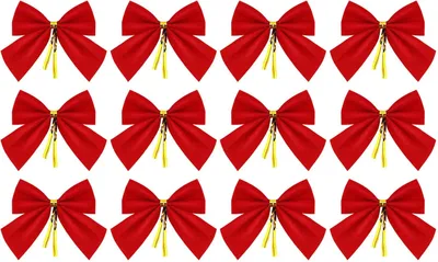 Produktbild von INF Dekoschleifen Weihnachtsdekoration rot 12er-Pack