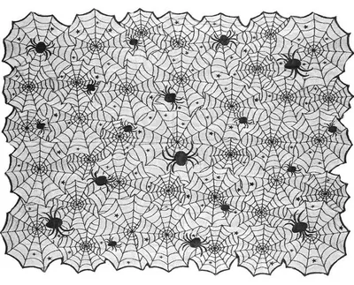 Produktbild von Tischdecke Spinnennetz für Halloween in Schwarz 135x180cm