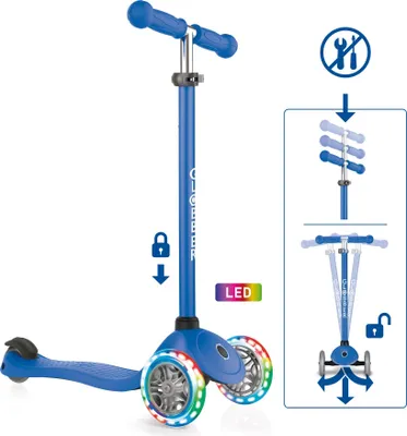 Produktbild von GLOBBER PRIMO LIGHTS dunkelblau, mit Leuchtrollen