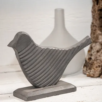 Produktbild von Holzfigur, Taube, Klein, Grau, Tiere, Tierfiguren, Dekoration