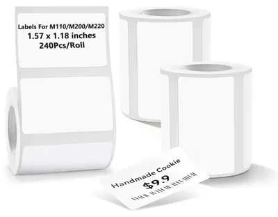 Produktbild von 3 Rollen Thermodrucketiketten, 40 x 30 mm Etikettenband, Papier, für Etikettiergeräte