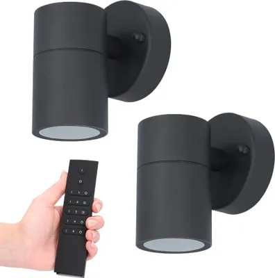 Image de HOFTRONIC - Applique murale LED 4W 345lm GU10 2700K Noir IP44 Dimmable