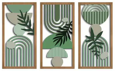 Immagine prodotto di Set di 3 decorazioni da parete in legno