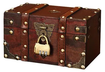 Produktbild von Holzkiste mit Schloss zum Aufbewahren von Schmuck