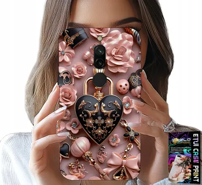 Produktbild von Fall Für Xiaomi Redmi 8 - Feminine Designs Vorhängeschloss Herz Fall + Glas