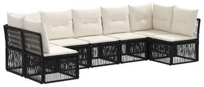 Produktbild von vidaXL Gartensofa-set 7 pcs Schwarz Poly-Rattan