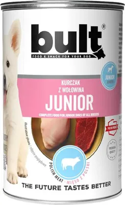 Produktbild von Bult | Bult Junior - 400g - Hähnchen mit Rindfleisch - Nassfutter für Hunde - Gesundes Wachstum