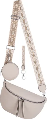 Produktbild von Bauchtasche (BBL-53096) Umhängetasche Crossbody-Bag Kunstleder Italy-Design BEIGE