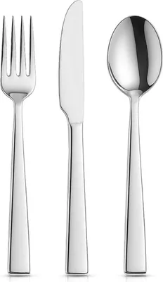 Produktbild von Orion | Besteckset Silber - 3 Teile aus Edelstahl - Messer, Gabeln, Löffel - Spülmaschinenfest