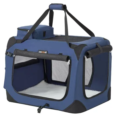 Produktbild von Haustiertransportbox - Hundebox - Blau, Schwarz - 60 x 40 x 40 cm